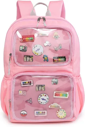 Ita Bag with insert Pin Kawaii Cute Display Double Windows Backpack for School Anime Cosplay Girls Womens