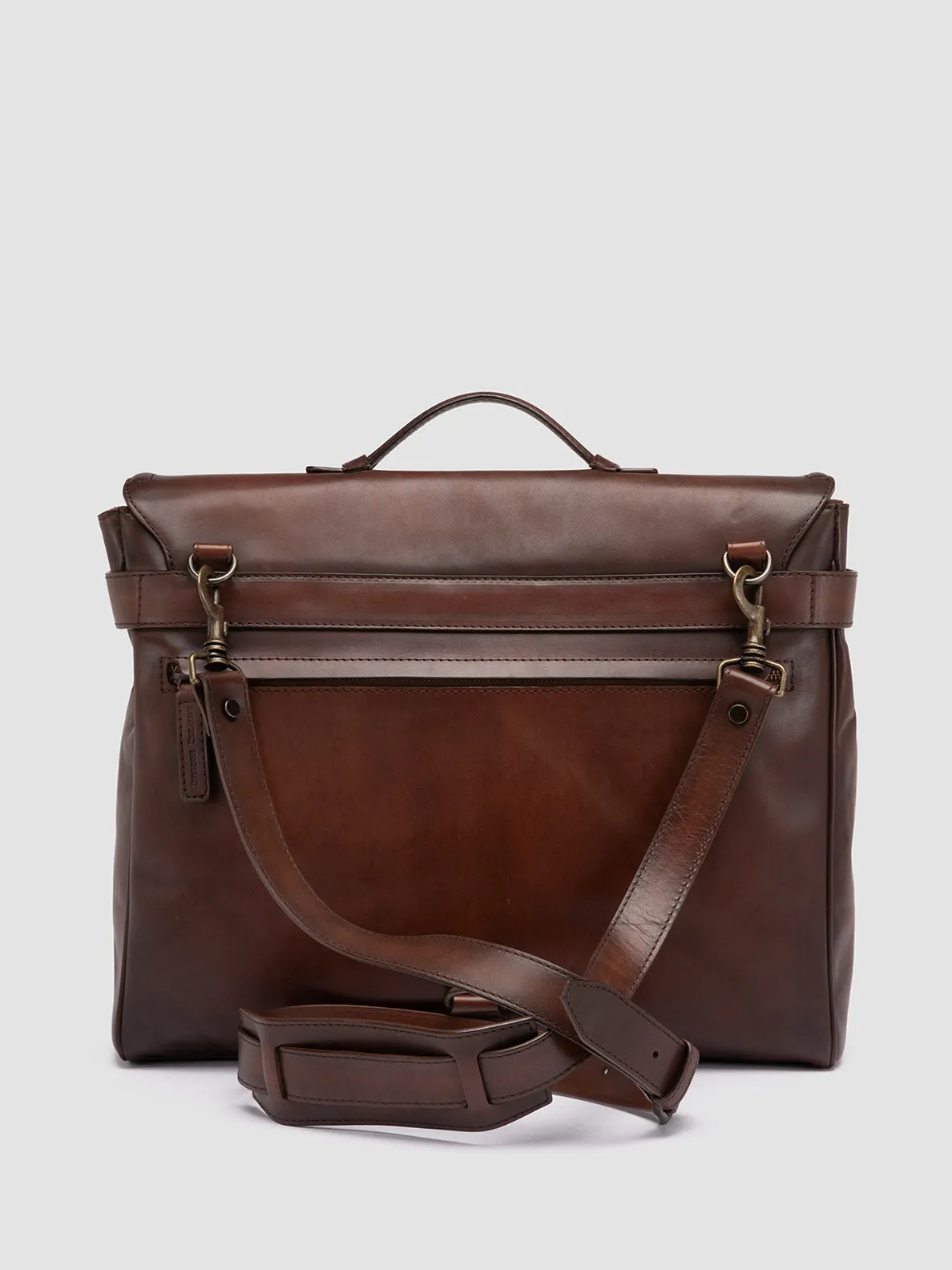 JEROME 003 - Light Brown Leather Briefcase