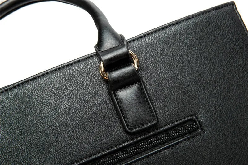 Leather Tote Laptop Bag for Women 13-inch