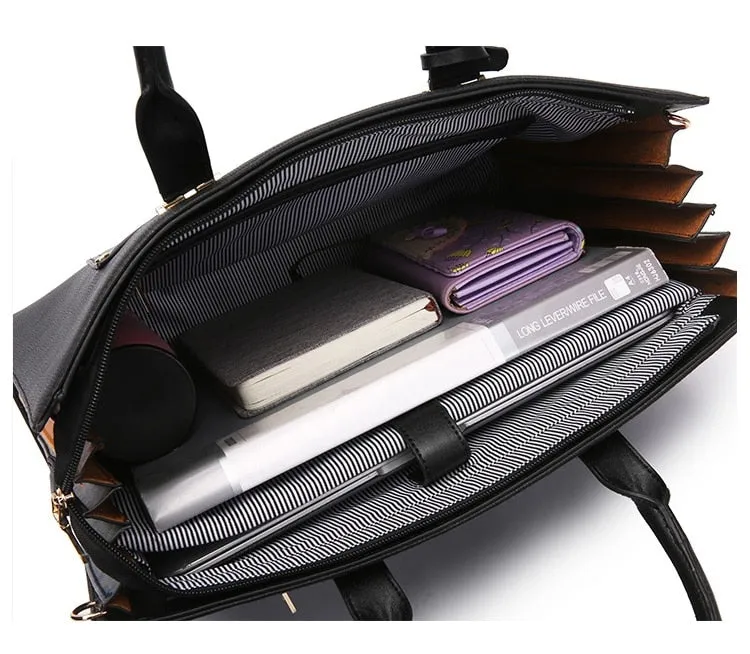 Leather Tote Laptop Bag for Women 13-inch