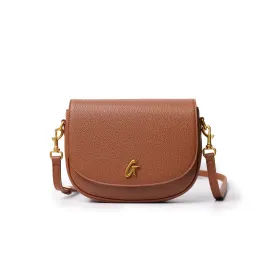 MEDIUM PEBBLE SHOULDER BAG - BROWN