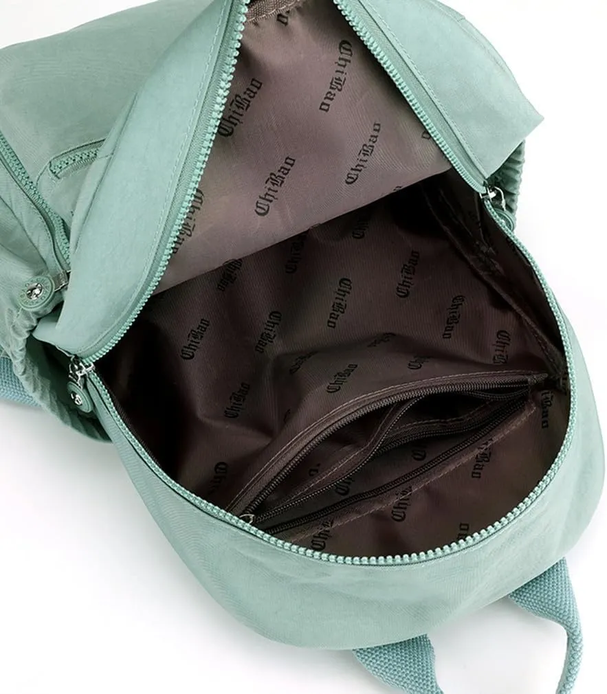 Mini Backpack for Women Small Nylon Backpack Purse Casual Daypack shopping for Ladies (Light Purple)