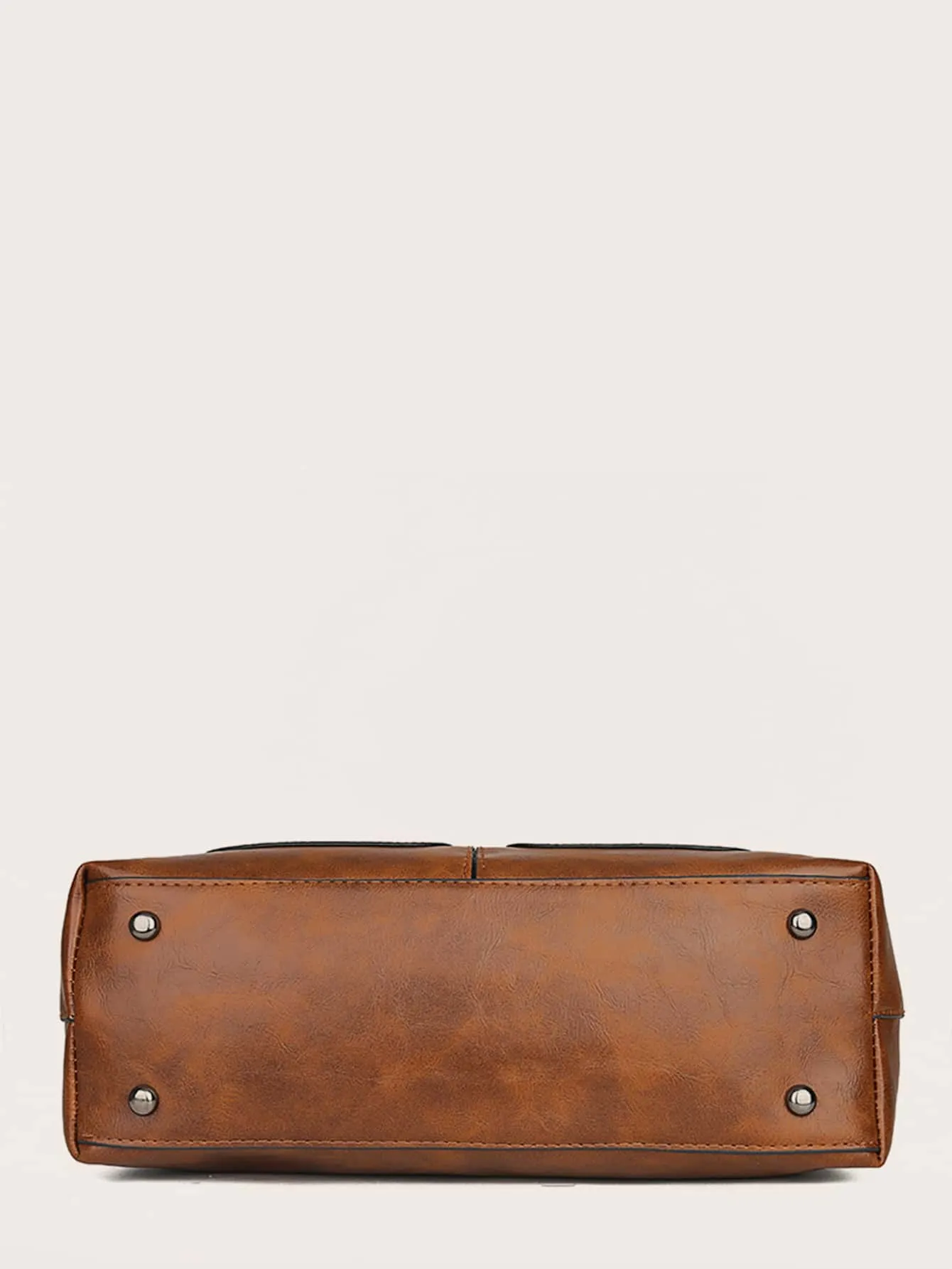 Minimalist Double Zipper Detail Tote Bag