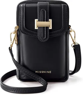Missnine Small Crossbody Bags for Women Vegan Leather Cell Phone Purses Trendy RFID Wallet Purses with Adjustable Strap