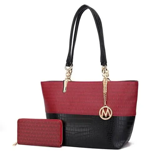 Sasha Elegant Vegan Leather Tote by MKF Collection