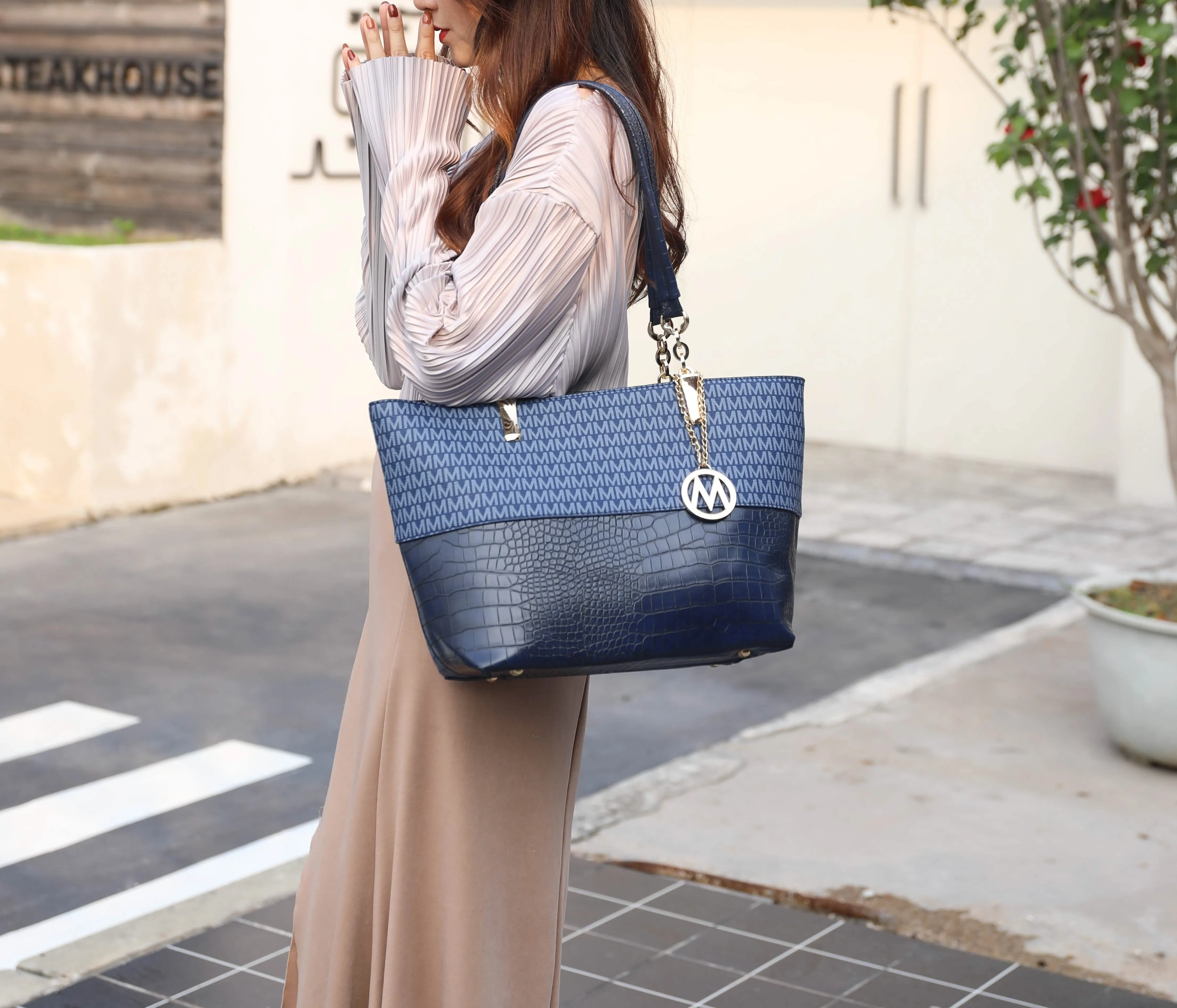 Sasha Elegant Vegan Leather Tote by MKF Collection