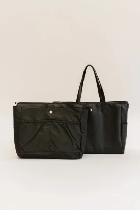 Signature Tote Laptop Carry On Shoulder Diaper Bag: Ebony