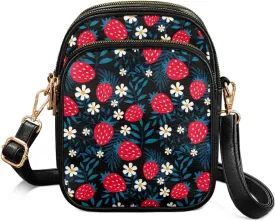 Small Crossbody Bags for Women, Daisy Sunflowers Cross Over Purse PU Leather Shoulder Handbags for Travel, Work