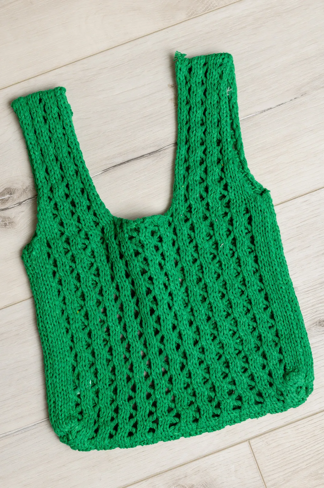 SP24- AVE SHOPS- Girls Day Open Weave Bag in Green