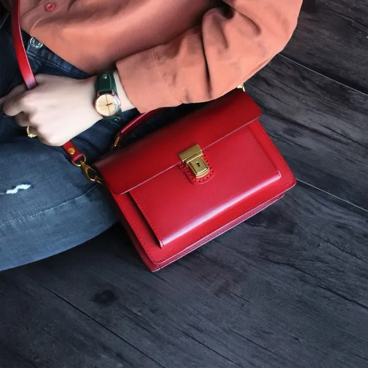 Stylish Women Brown Leather Satchel Bag Crossbody Bags Handbags