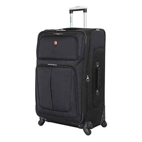 SwissGear Sion Softside Expandable Roller Luggage, Black, Checked