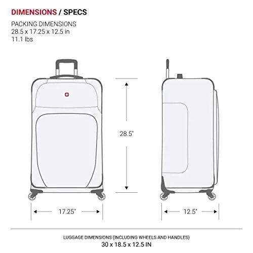 SwissGear Sion Softside Expandable Roller Luggage, Black, Checked
