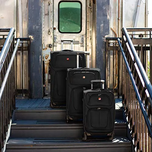 SwissGear Sion Softside Expandable Roller Luggage, Black, Checked