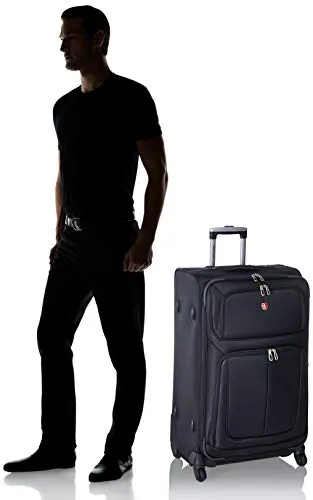 SwissGear Sion Softside Expandable Roller Luggage, Black, Checked