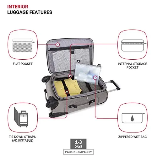 SwissGear Sion Softside Expandable Roller Luggage, Pewter, Carry-On 21-Inch