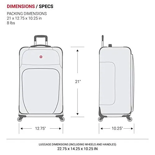 SwissGear Sion Softside Expandable Roller Luggage, Pewter, Carry-On 21-Inch