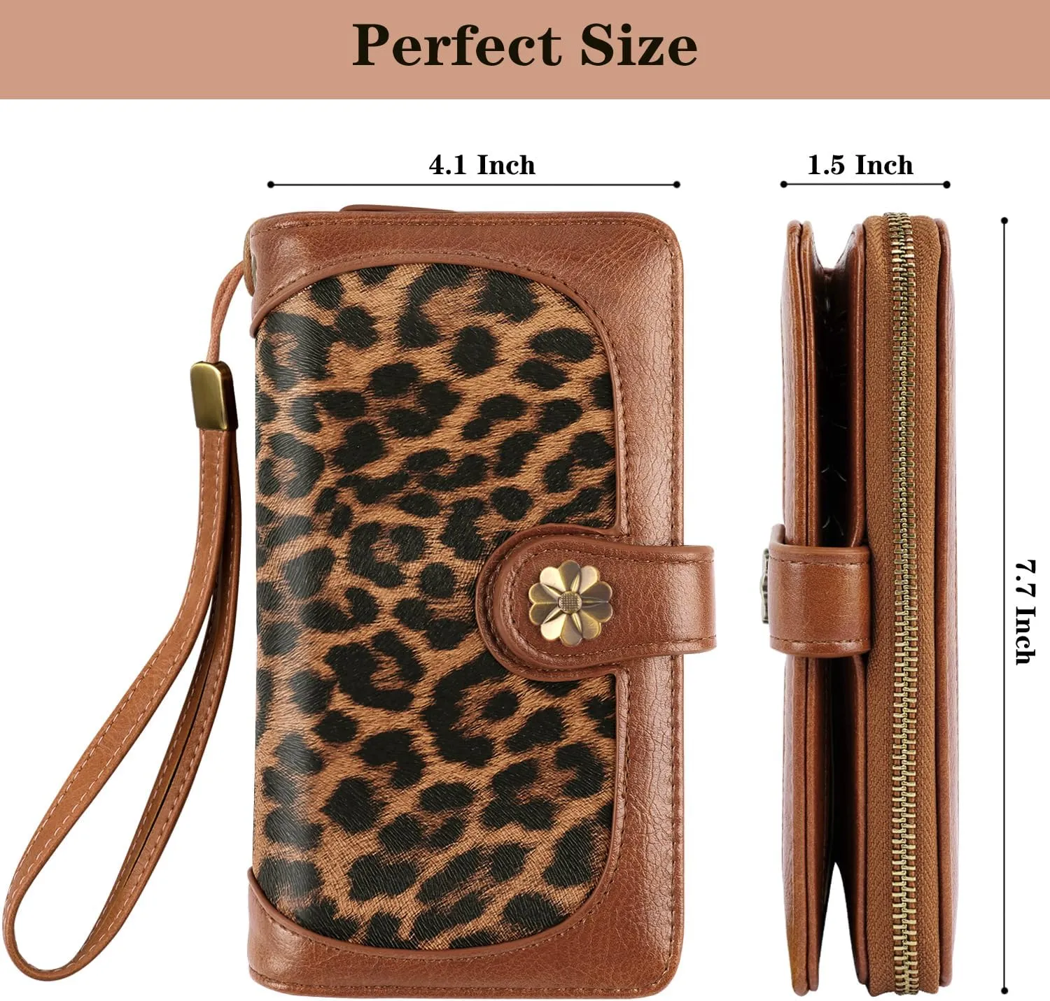 Wallets for Women Multi Card Holder Wallet Clutch Wallet Card Holder Organizer Ladies Purse with Wrist strap Purse