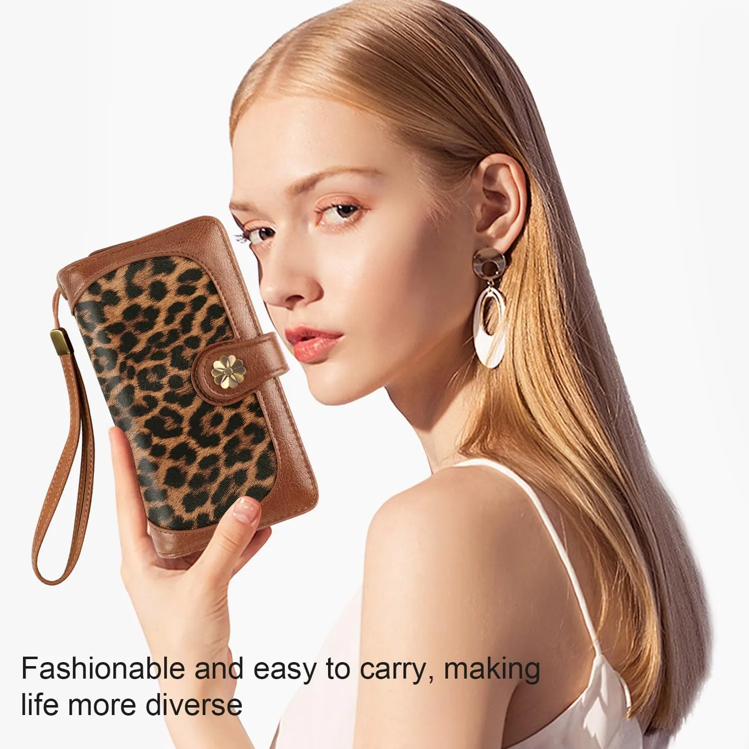 Wallets for Women Multi Card Holder Wallet Clutch Wallet Card Holder Organizer Ladies Purse with Wrist strap Purse
