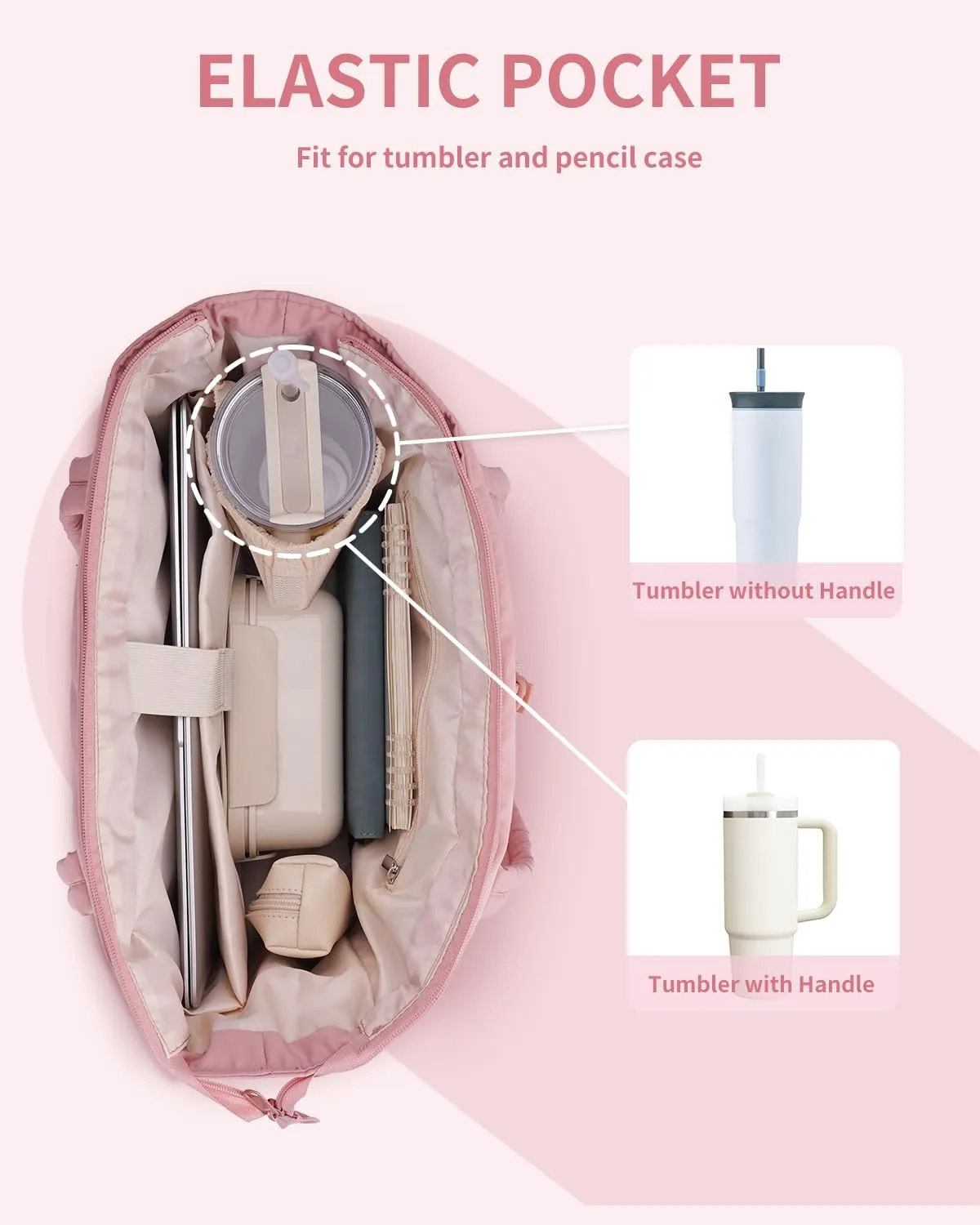 Wandering Nature Puffer Tote Bag Fit for Stanley Cup with Laptop Compartment Trolley Sleeve for Travel, Work, Nurse
