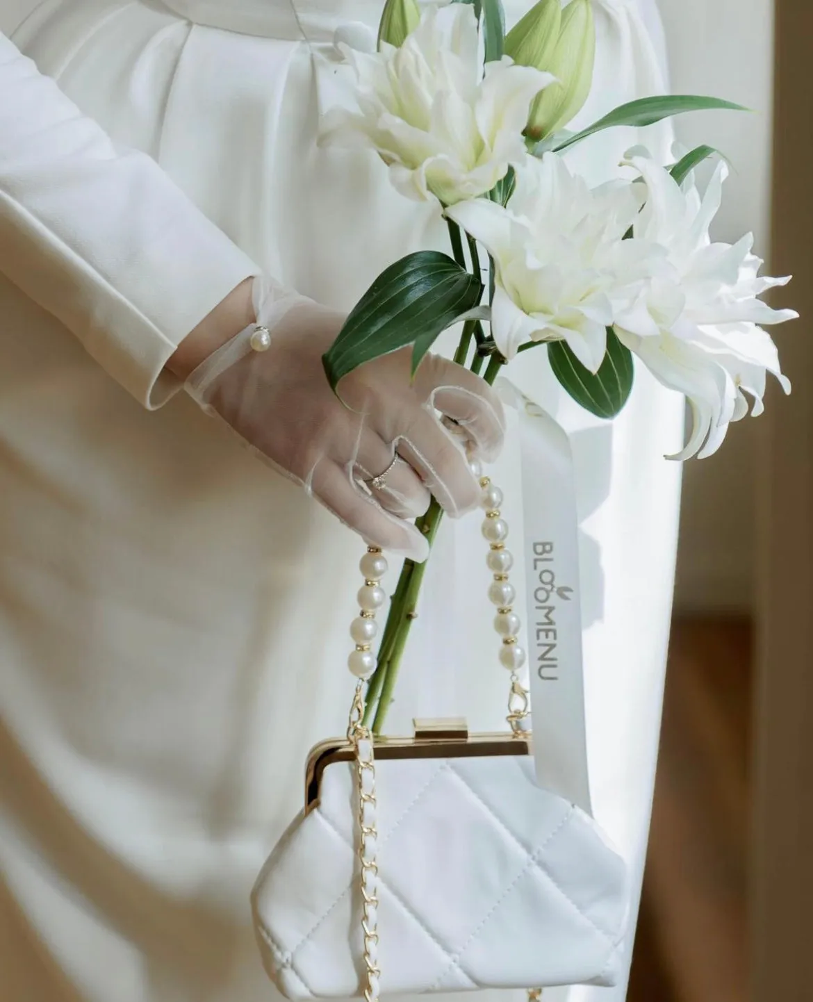 White Wedding Purse