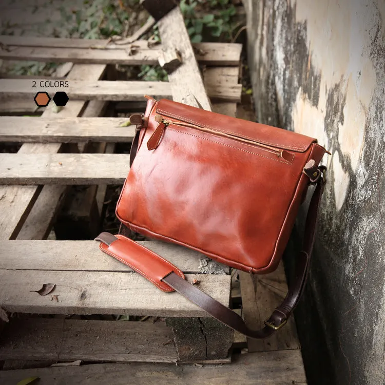 YAAGLE Fashion Men's Real Tanned Leather Business Briefcase YGBR5061