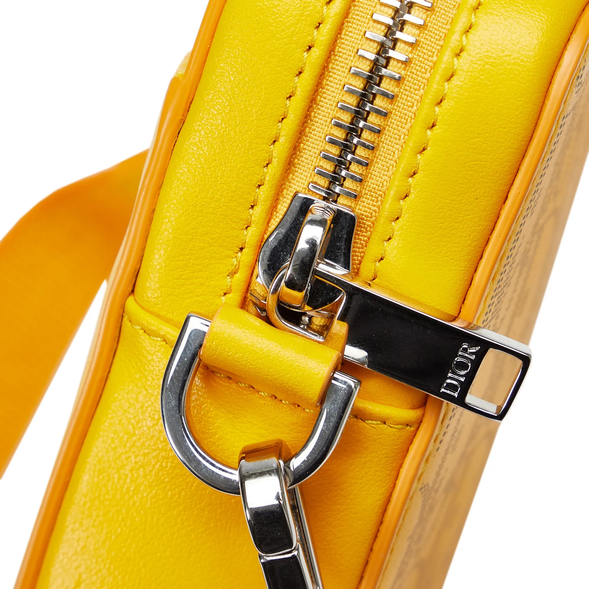 Yellow Dior Oblique World Tour Messenger Bag