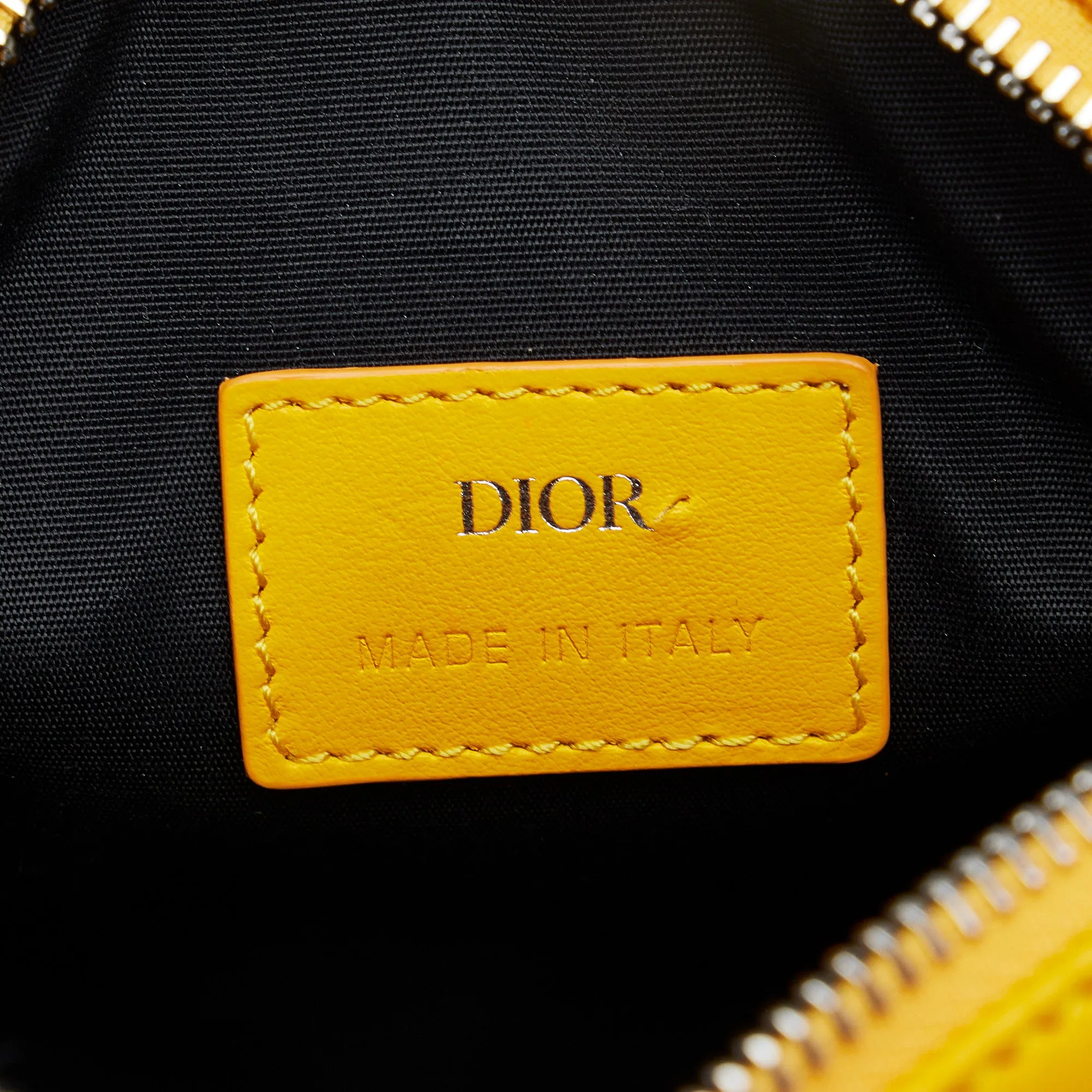 Yellow Dior Oblique World Tour Messenger Bag