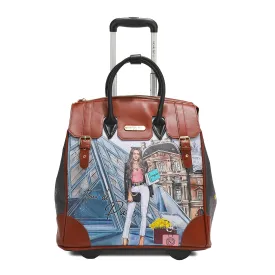 Zip Top Rolling Tote Bag